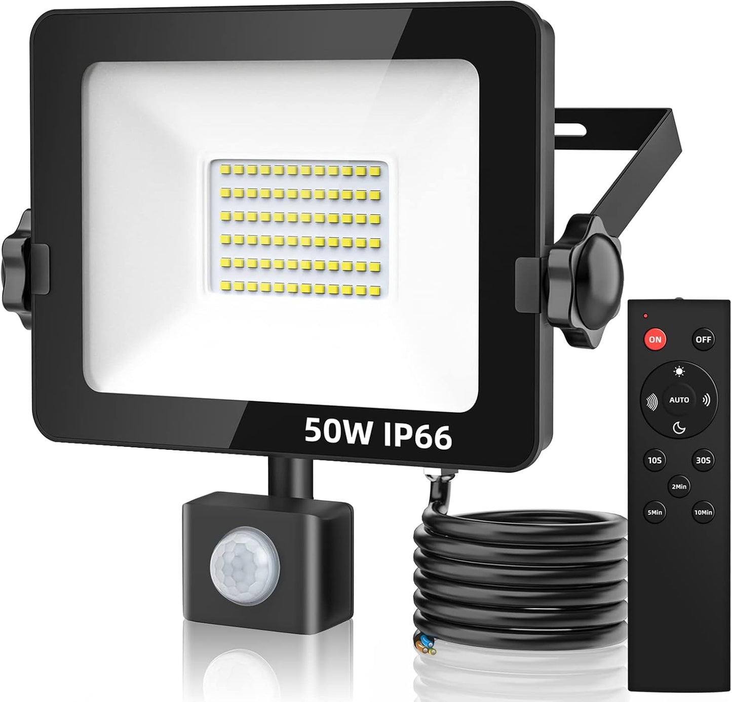 Aomeya Motion Sensor Outdoor Security Light, 50W 4750 Lumen LED Floodlights with PIR Sensor, IP66 Waterproof Motion Sensor Outdoor Wall Light with Remote Control for Garden, Backyard, Garage